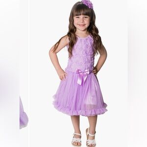 Popatu Girls Floral Sleeveless Fit and Flare Dress in Purple.